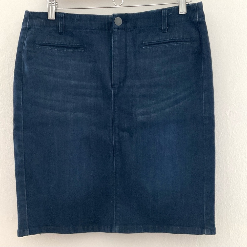 J.Jill Denim Smooth Fit Dark Blue Pencil Skirt - Classic Women's Skirt